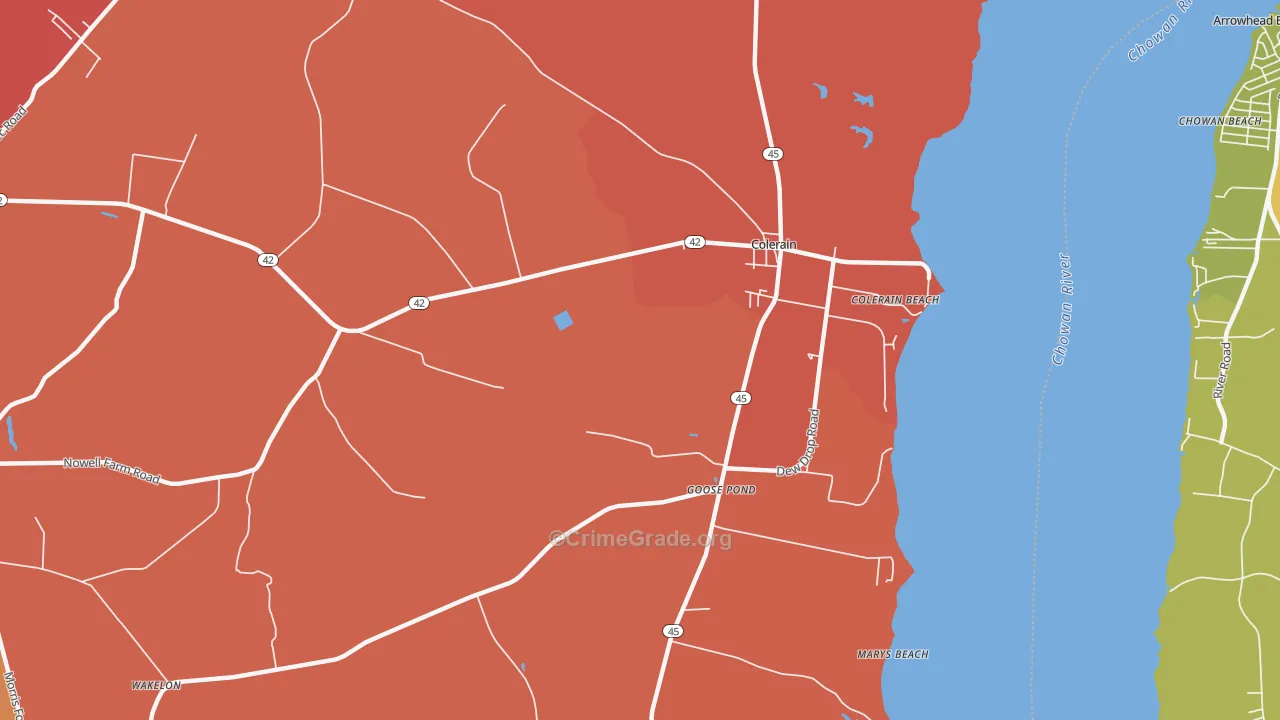 Goose Pond, NC Map of Murder Rates