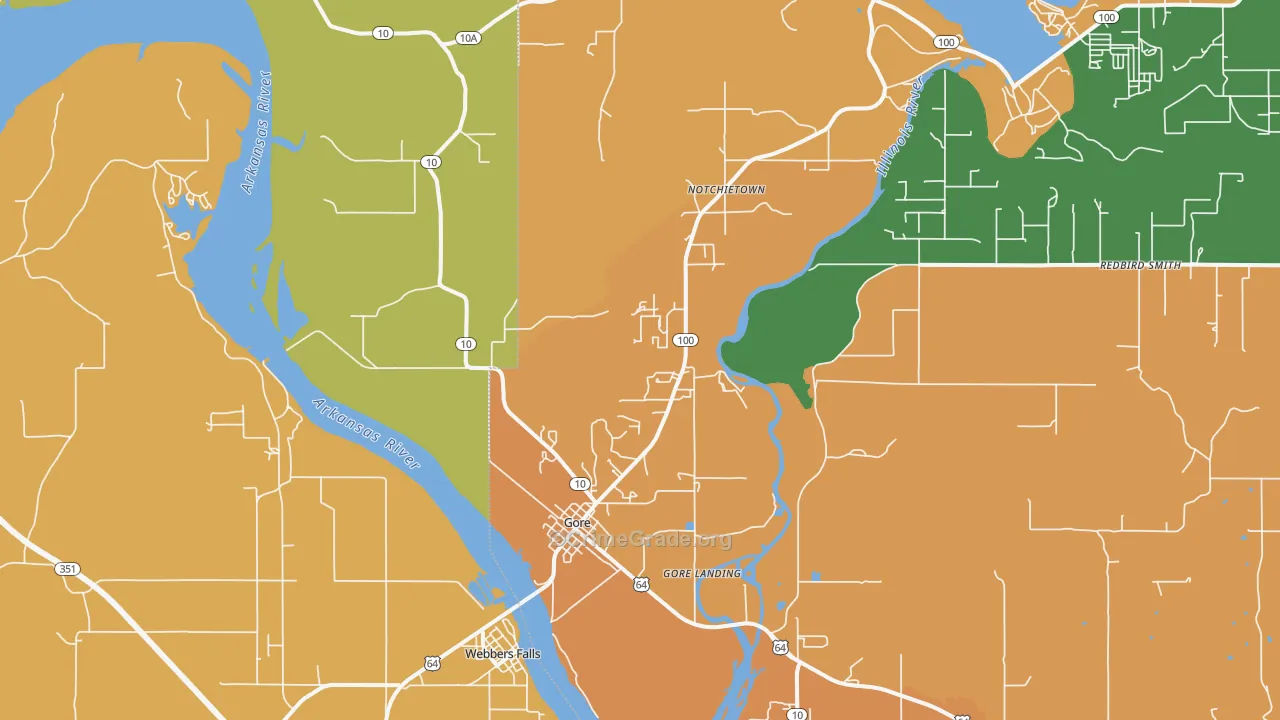 Gore, OK Map of Murder Rates