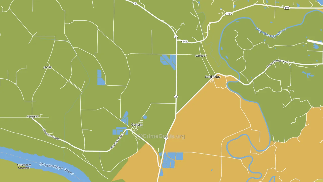 Gorham, IL Map of Murder Rates