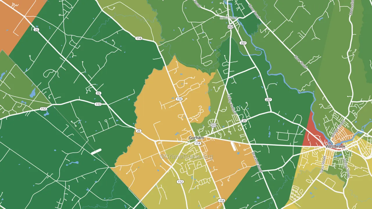 Gorham, ME Map of Murder Rates