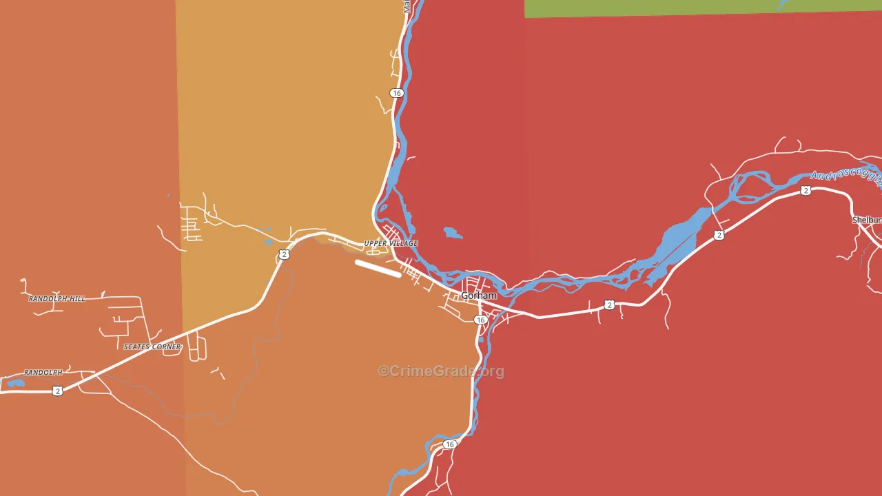 Gorham, NH Map of Murder Rates