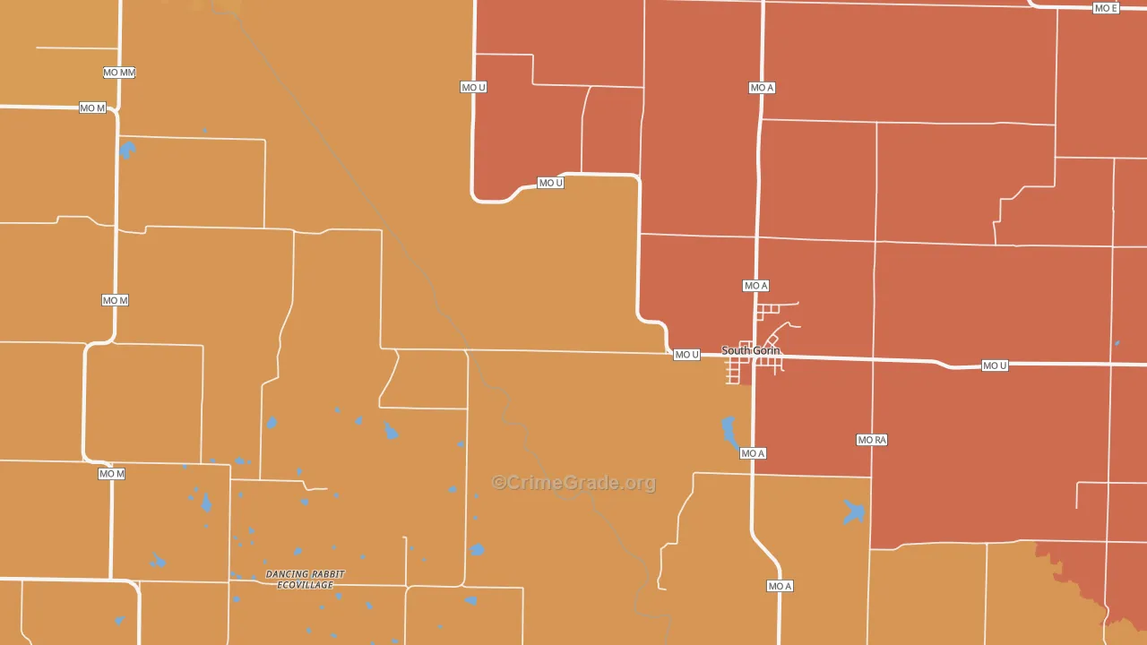 Gorin, MO Map of Murder Rates