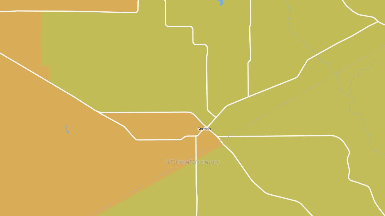 Gorman, TX Map of Murder Rates