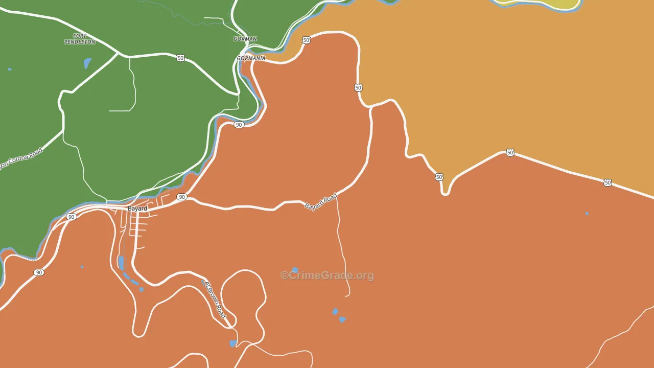 Gormania, WV Map of Murder Rates