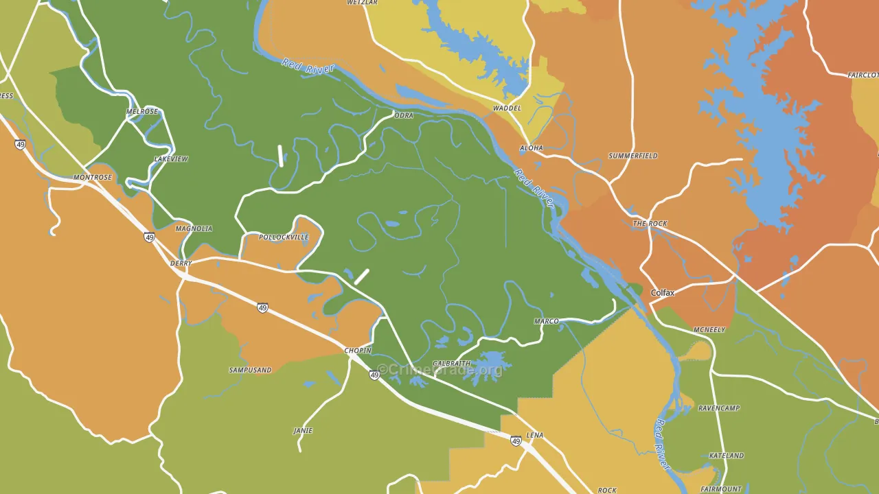 Gorum, LA Map of Murder Rates