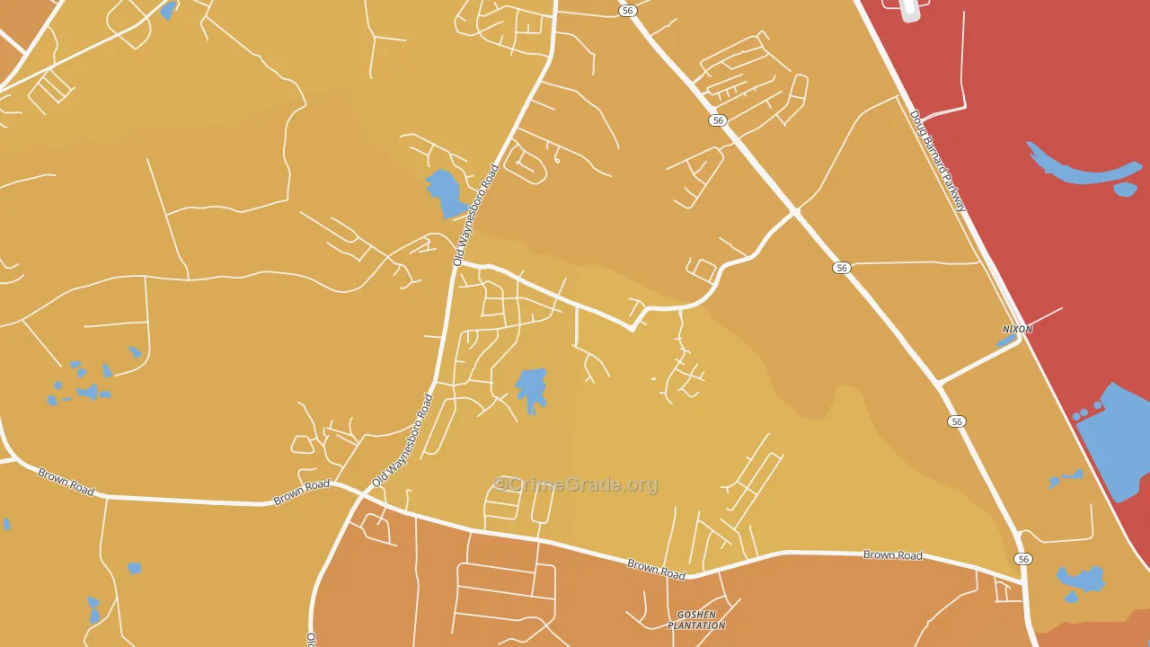 Goshen, Augusta, GA Map of Murder Rates