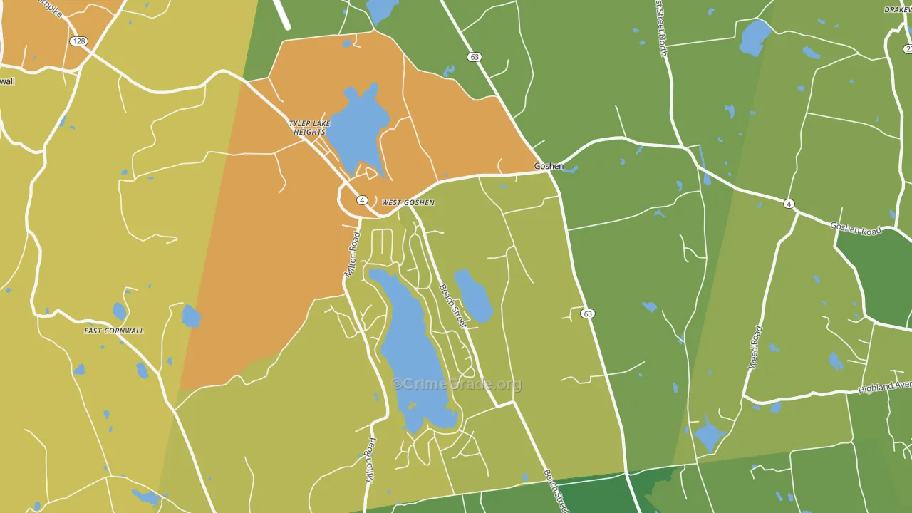 Goshen, CT Map of Murder Rates