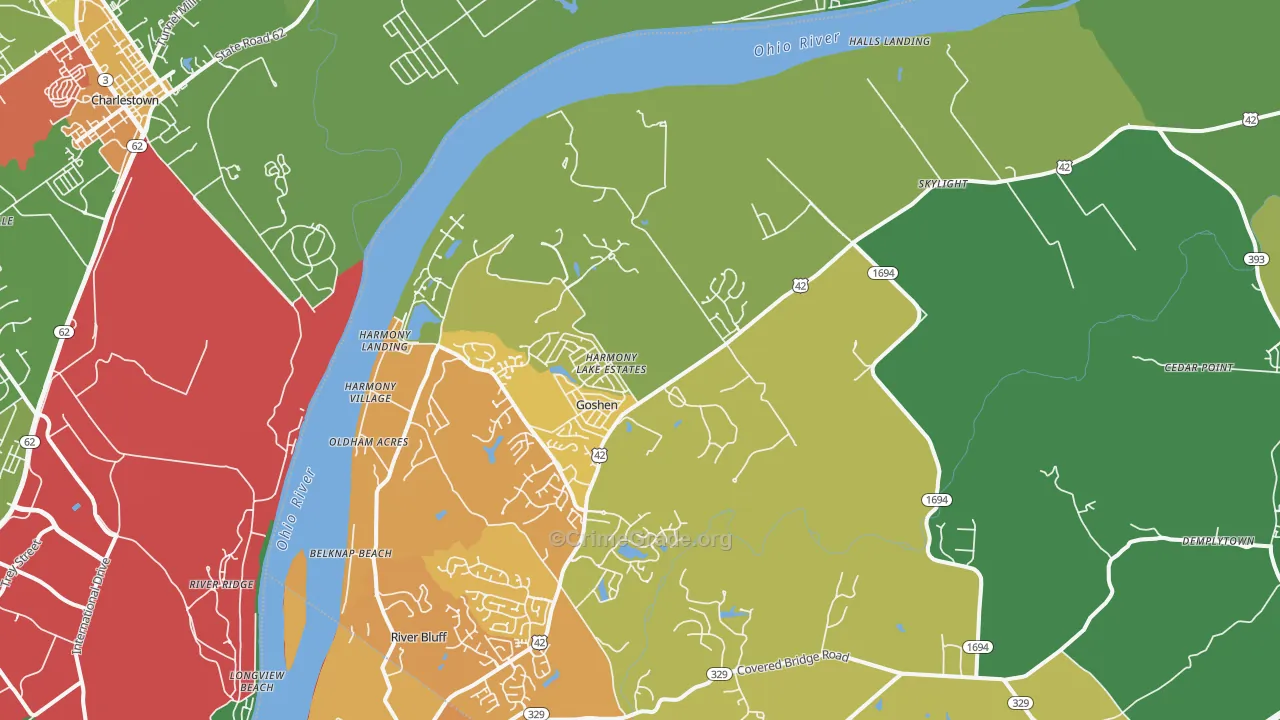 Goshen, KY Map of Murder Rates