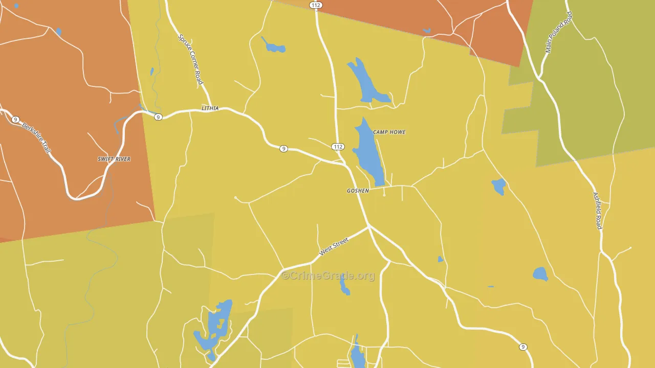 Goshen, MA Map of Murder Rates