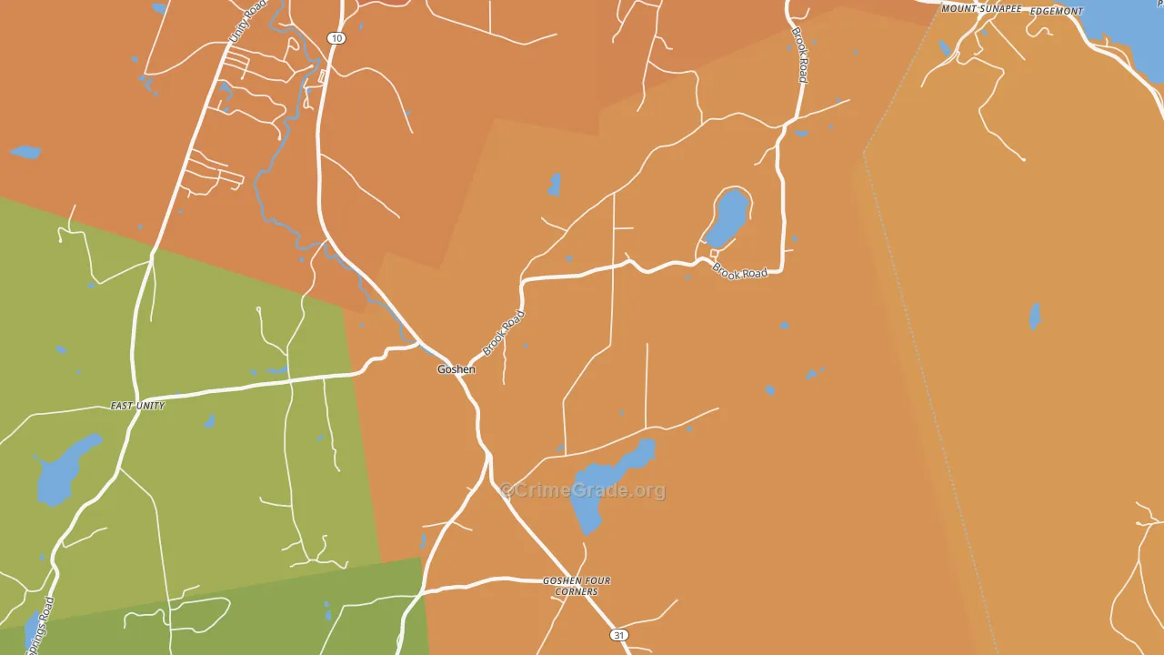 Goshen, NH Map of Murder Rates