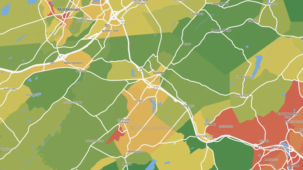 Goshen, NY Map of Murder Rates