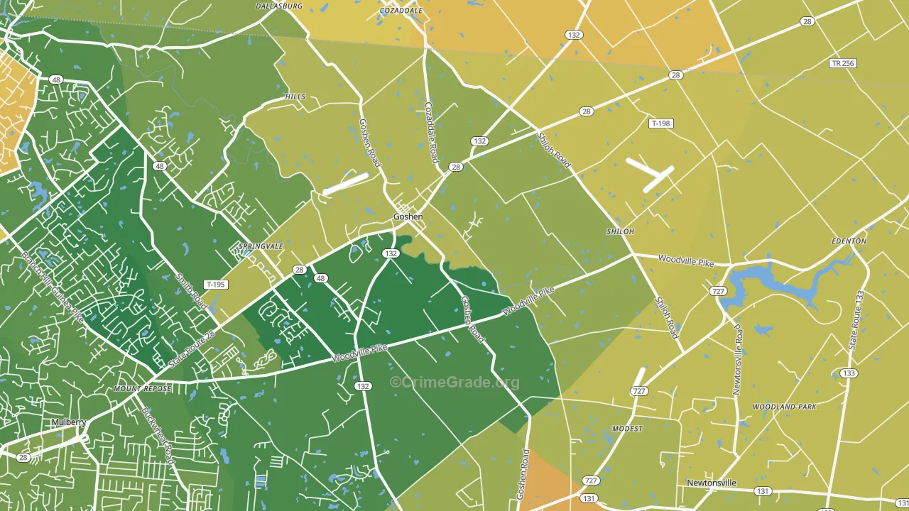 Goshen, OH Map of Murder Rates