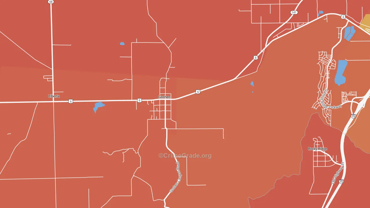 Goshen, UT Map of Murder Rates