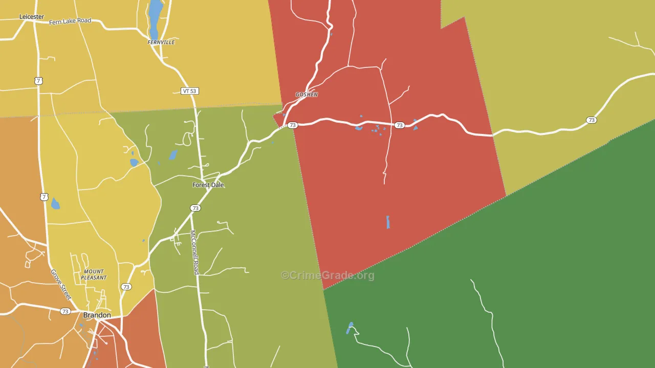 Goshen, VT Map of Murder Rates