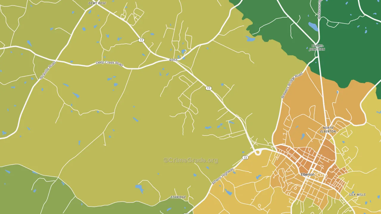 Goss, GA Map of Murder Rates