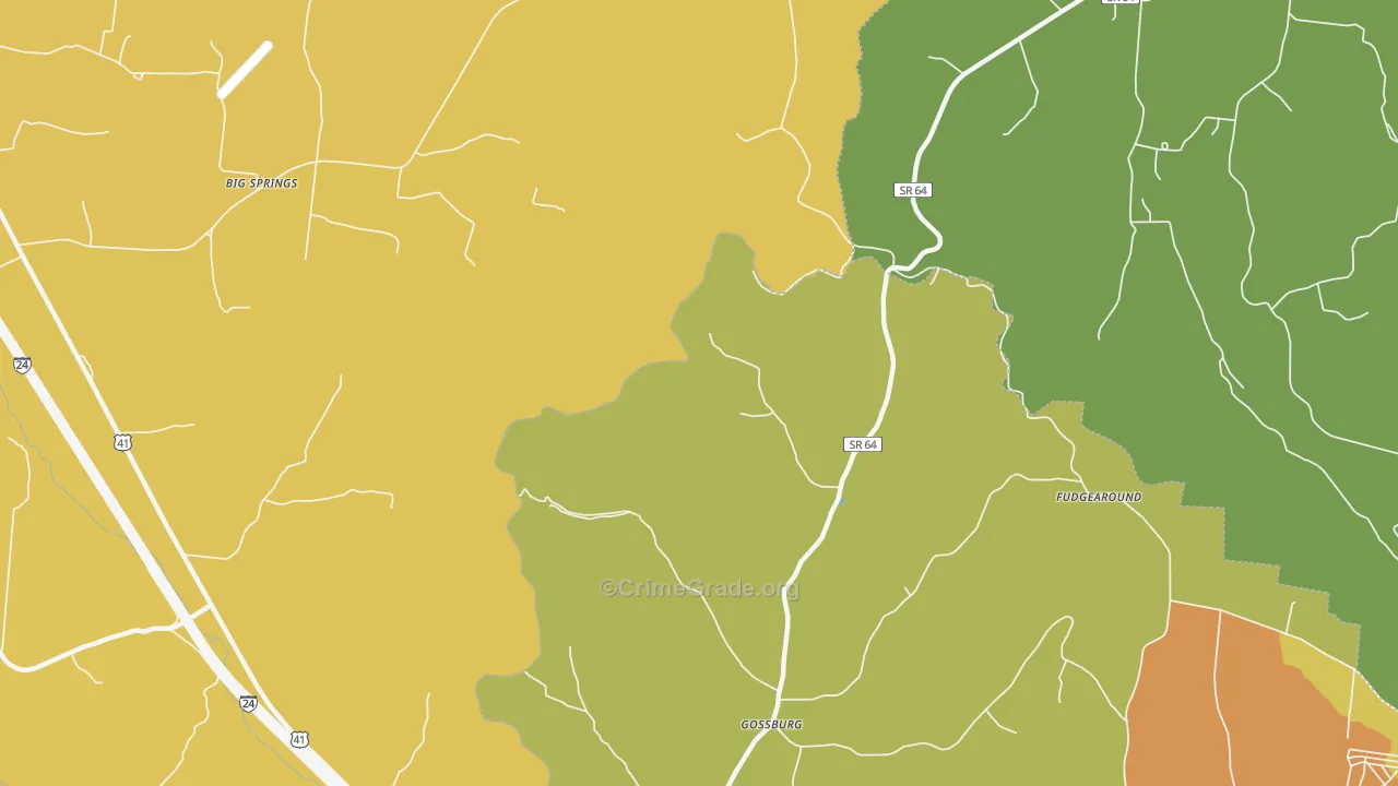 Gossburg, TN Map of Murder Rates