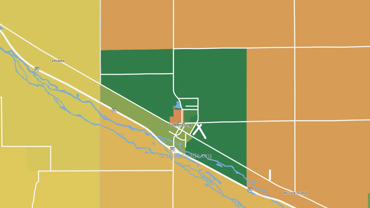 Gothenburg, NE Map of Murder Rates