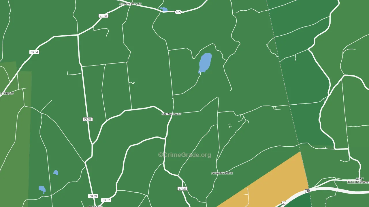 Gothicville, NY Map of Murder Rates