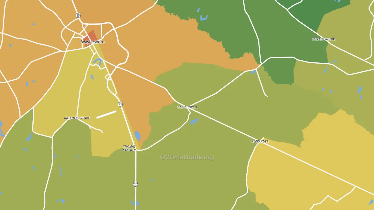 Gough, GA Map of Murder Rates