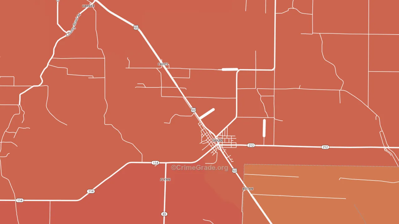 Gould, AR Map of Murder Rates