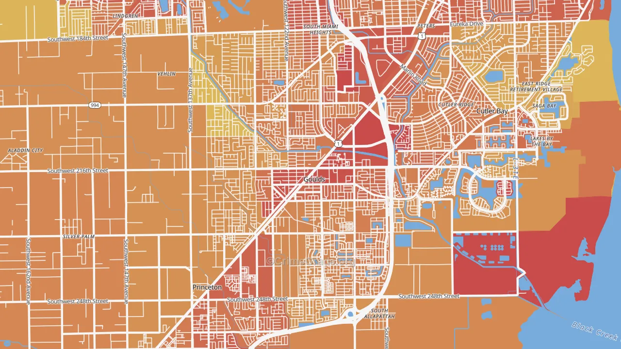 Goulds, FL Map of Murder Rates