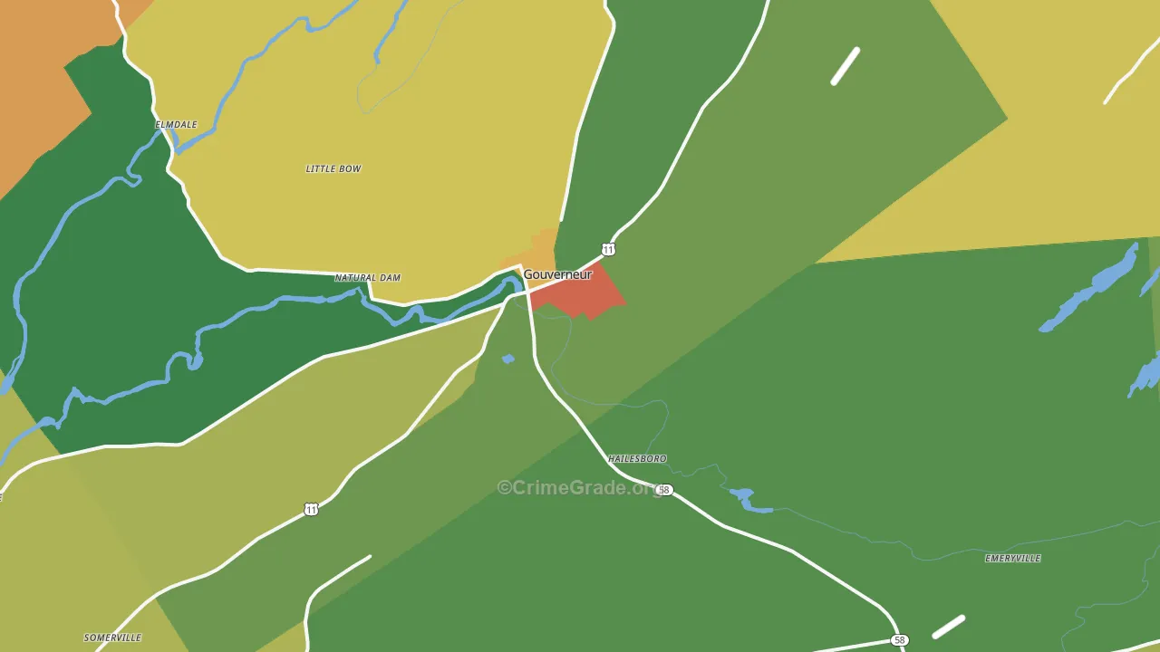 Gouverneur, NY Map of Murder Rates