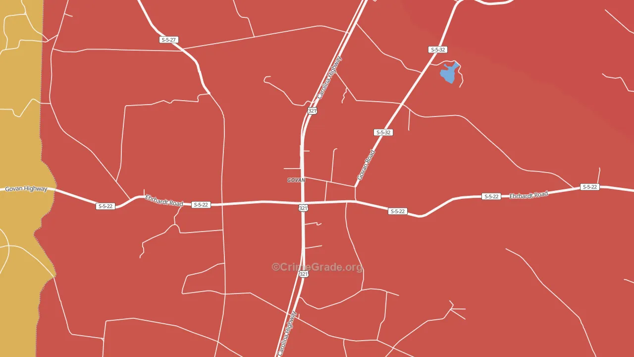 Govan, SC Map of Murder Rates
