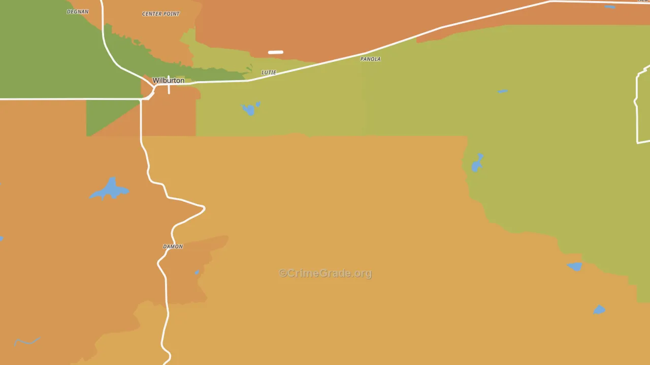 Gowen, OK Map of Murder Rates