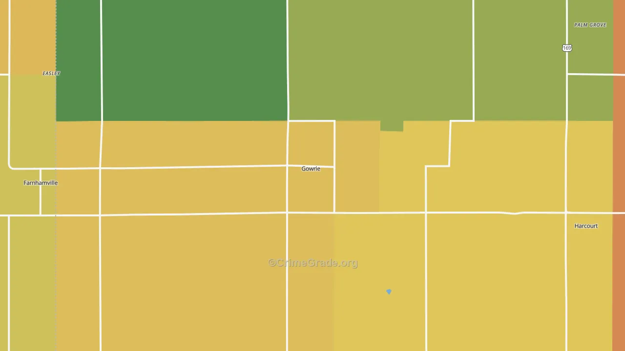 Gowrie, IA Map of Murder Rates