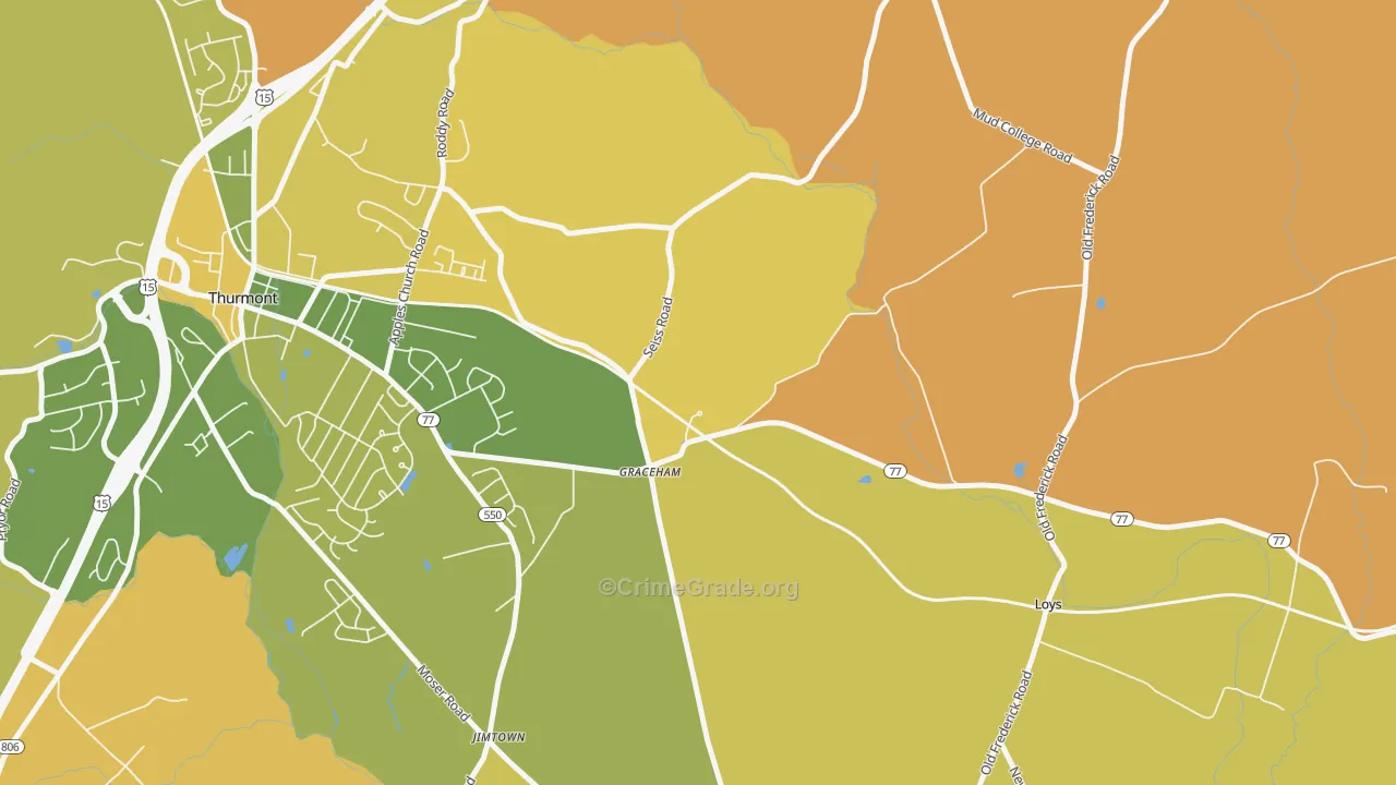 Graceham, MD Map of Murder Rates