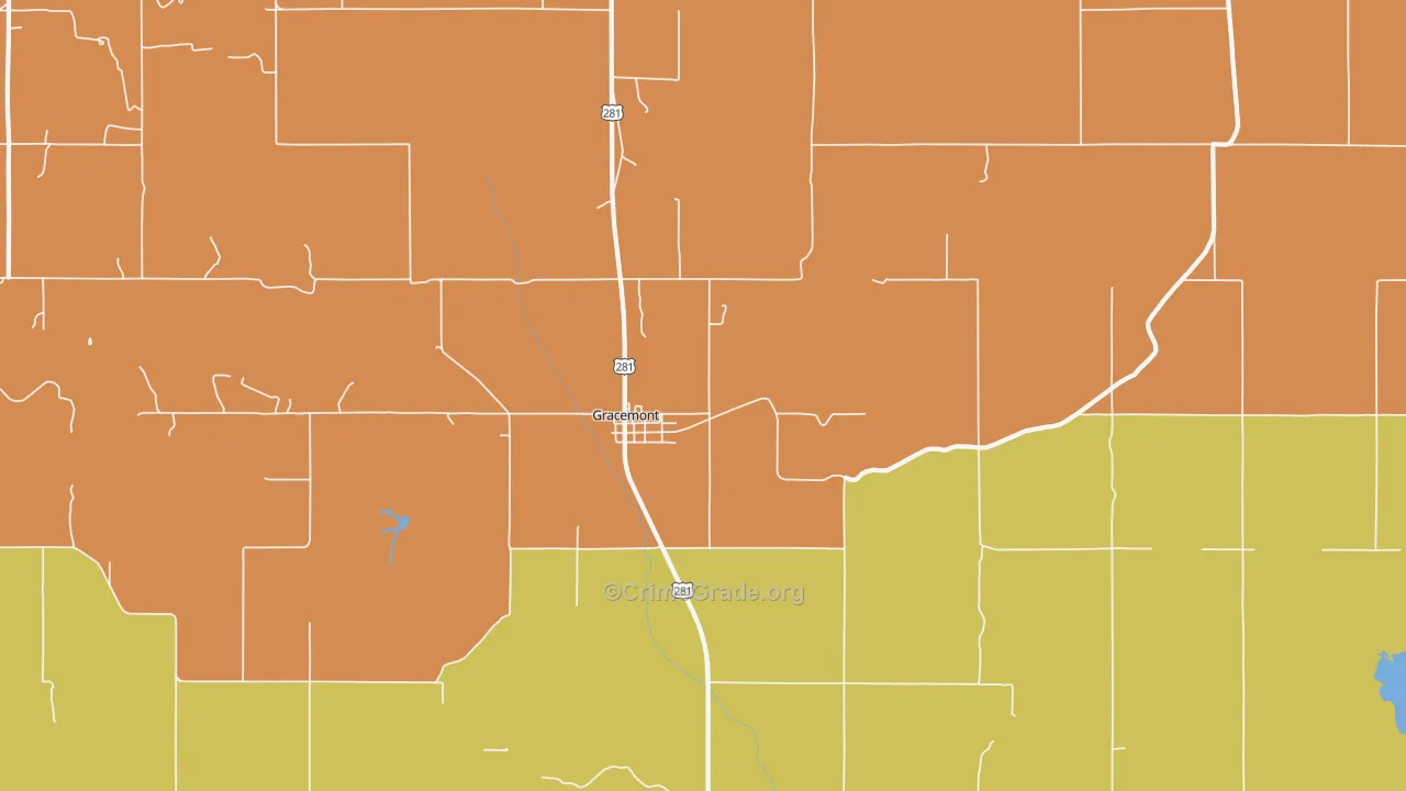 Gracemont, OK Map of Murder Rates