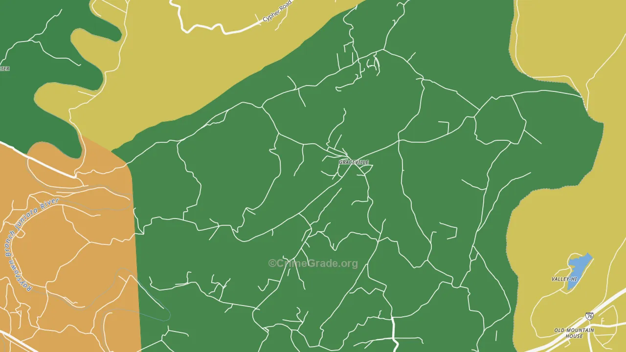 Graceville, PA Map of Murder Rates