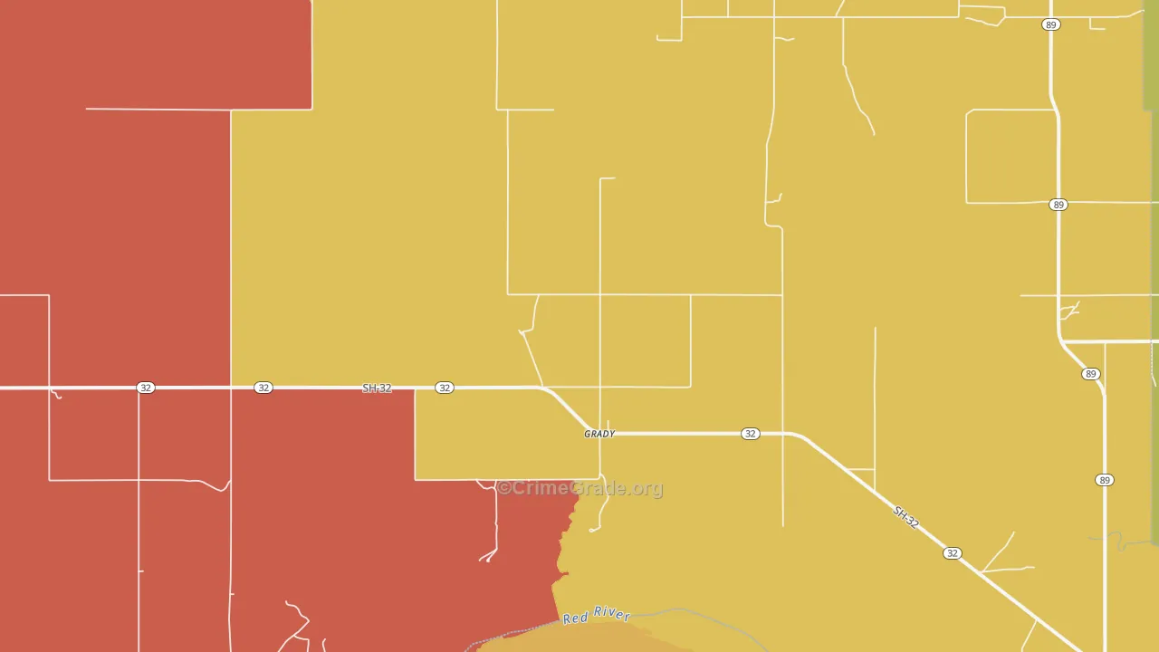 Grady, OK Map of Murder Rates