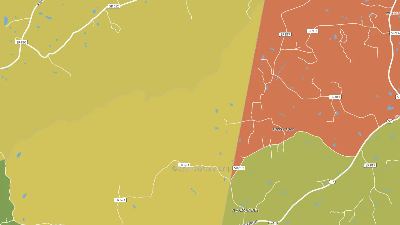 Grady, VA Map of Murder Rates
