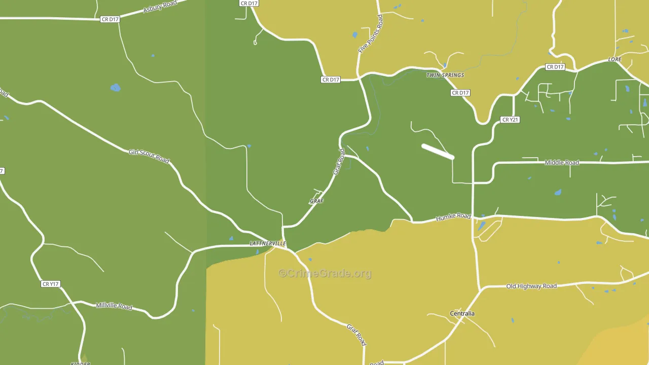 Graf, IA Map of Murder Rates