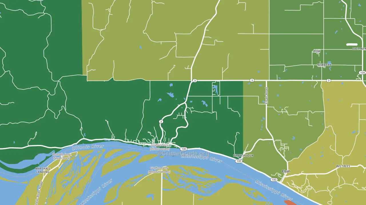 Grafton, IL Map of Murder Rates
