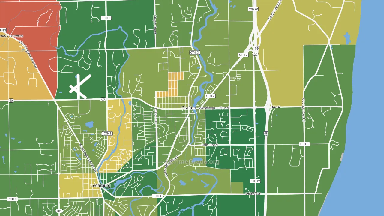 Grafton, WI Map of Murder Rates