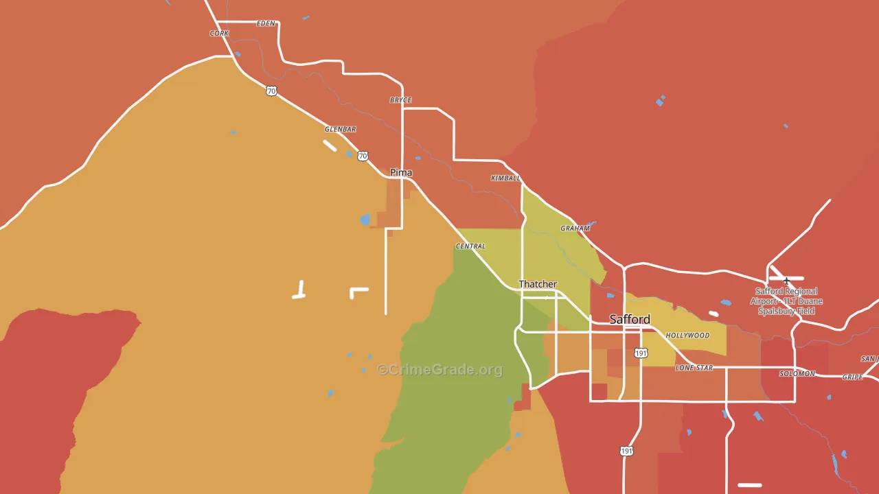 Graham County, AZ Map of Murder Rates