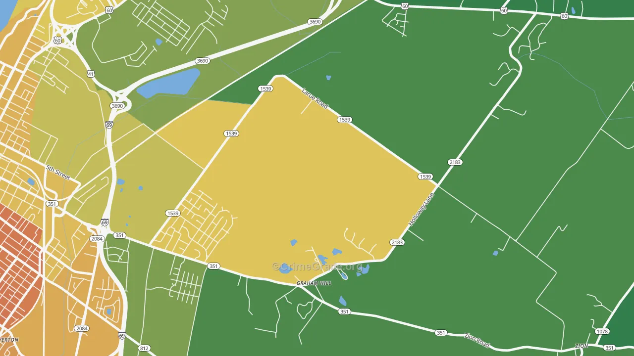 Graham Hill, KY Map of Murder Rates