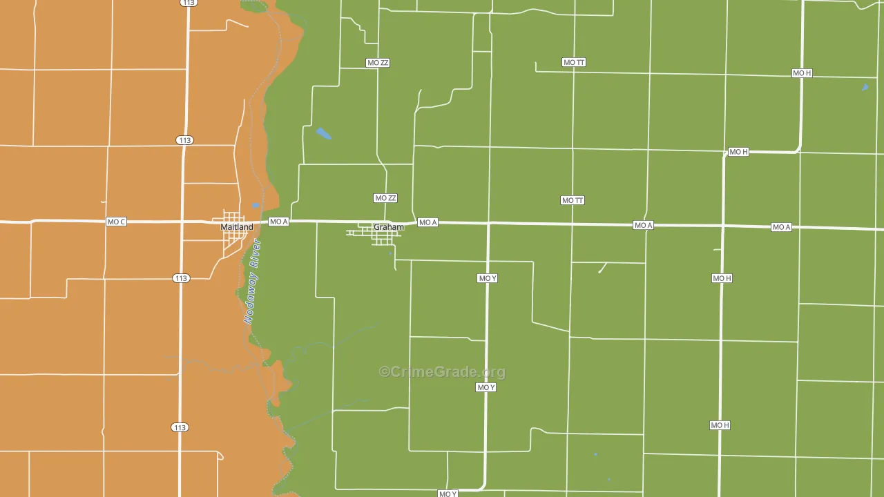 Graham, MO Map of Murder Rates