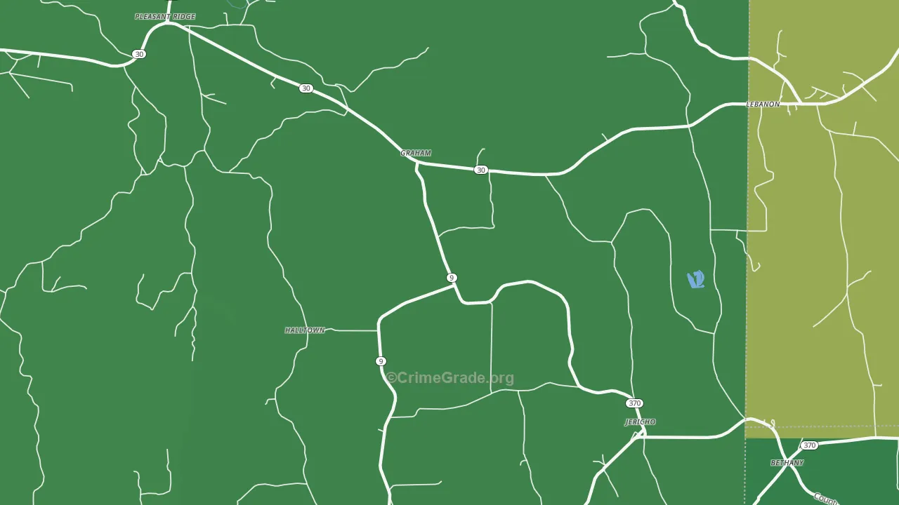 Graham, MS Map of Murder Rates