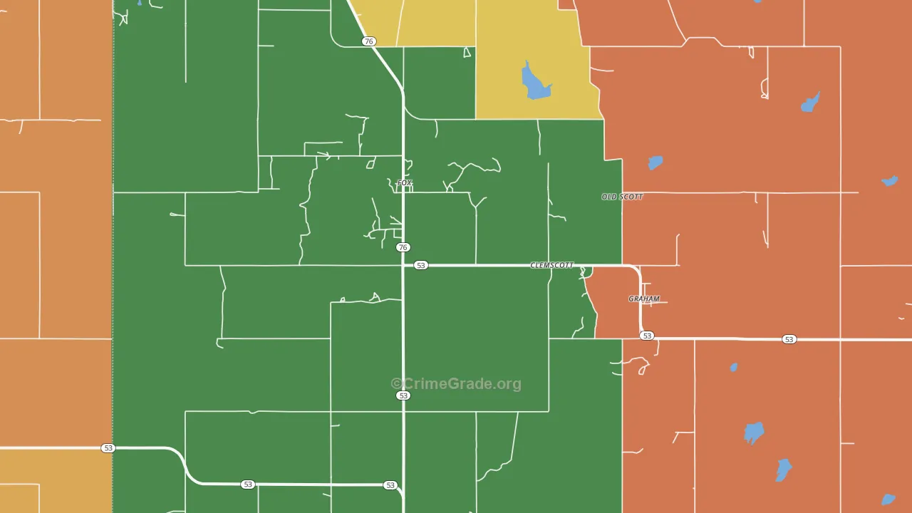 Graham, OK Map of Murder Rates