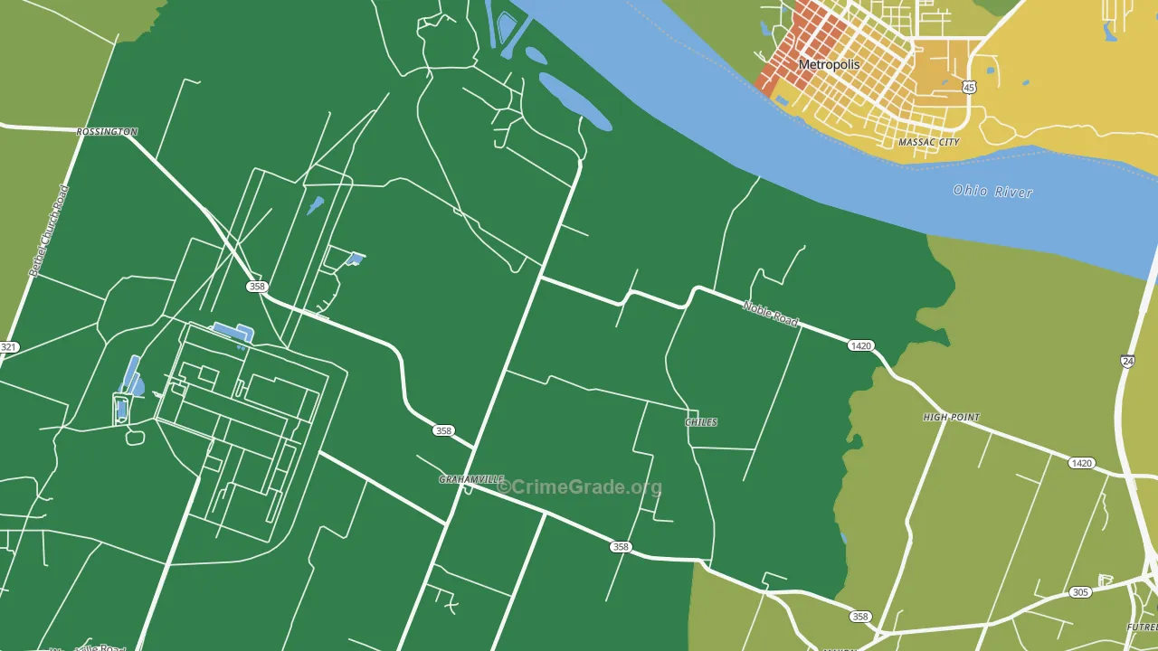 Grahamville, KY Map of Murder Rates