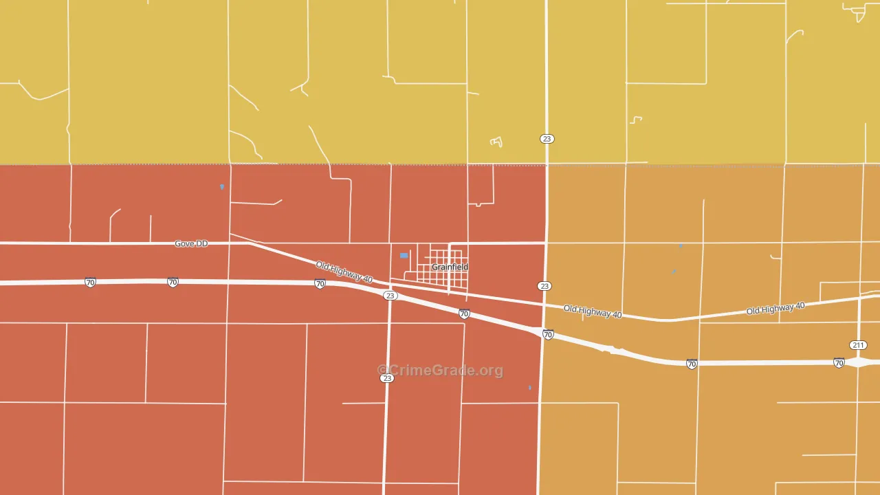 Grainfield, KS Map of Murder Rates
