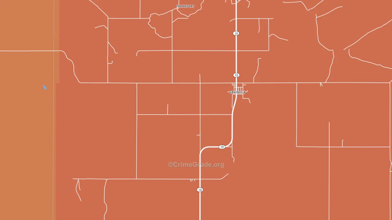 Grainola, OK Map of Murder Rates