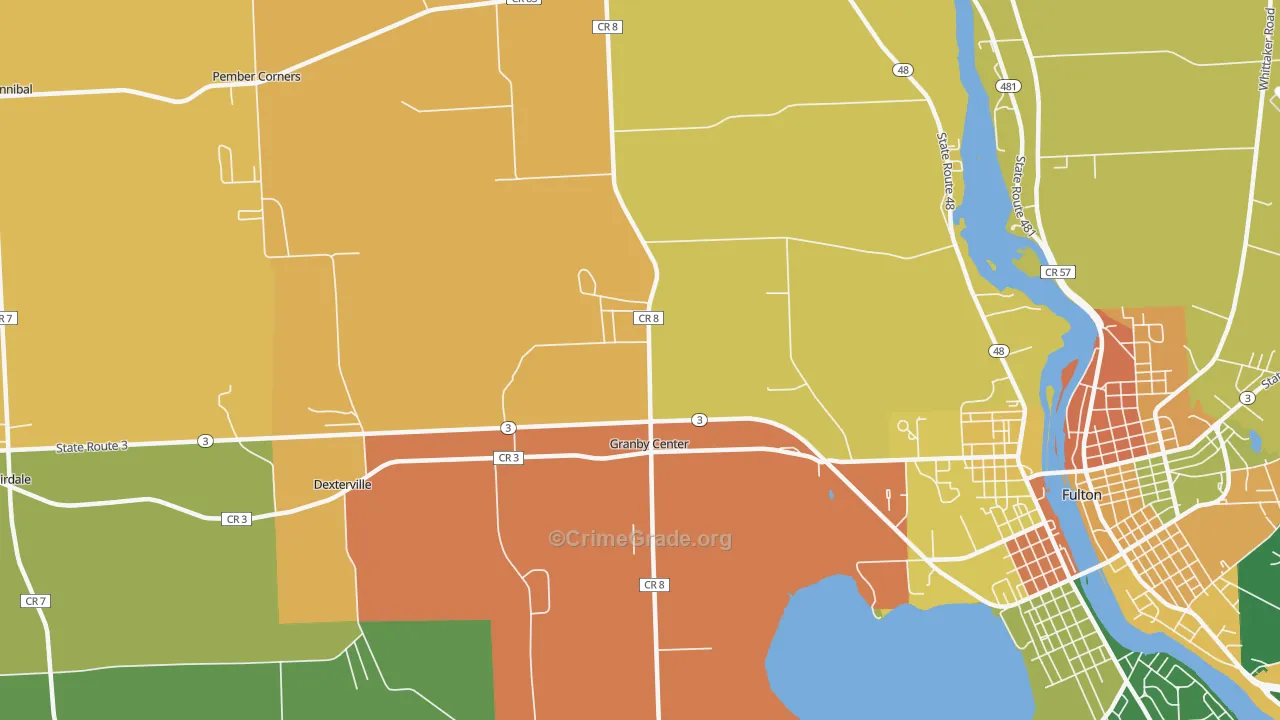 Granby Center, NY Map of Murder Rates