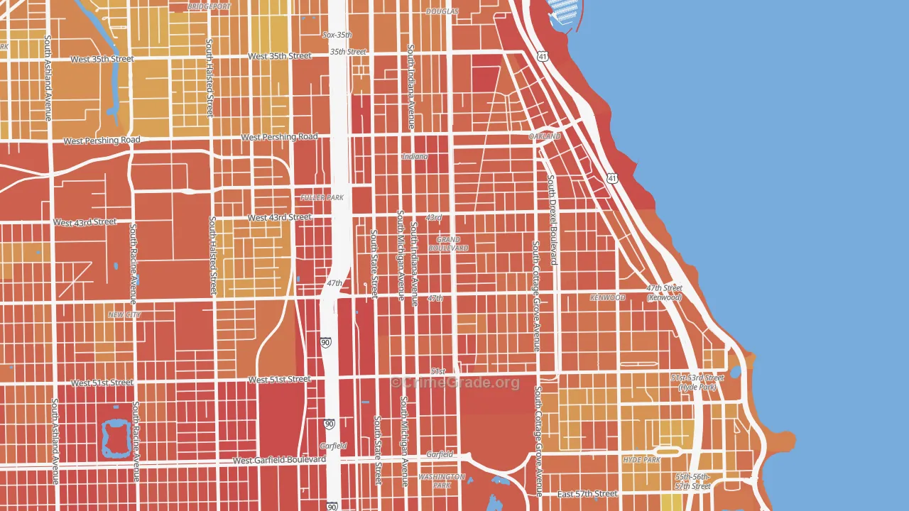 Grand Boulevard, Chicago, IL Map of Murder Rates