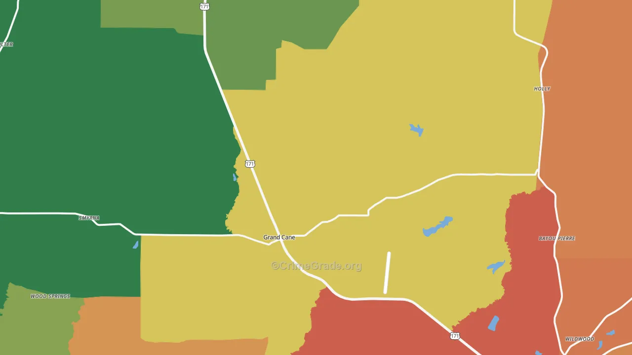 Grand Cane, LA Map of Murder Rates