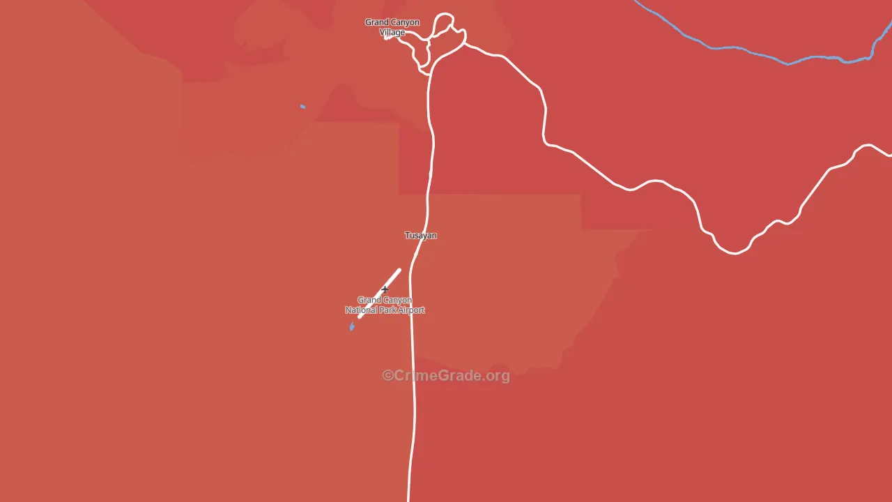 Grand Canyon, AZ Map of Murder Rates