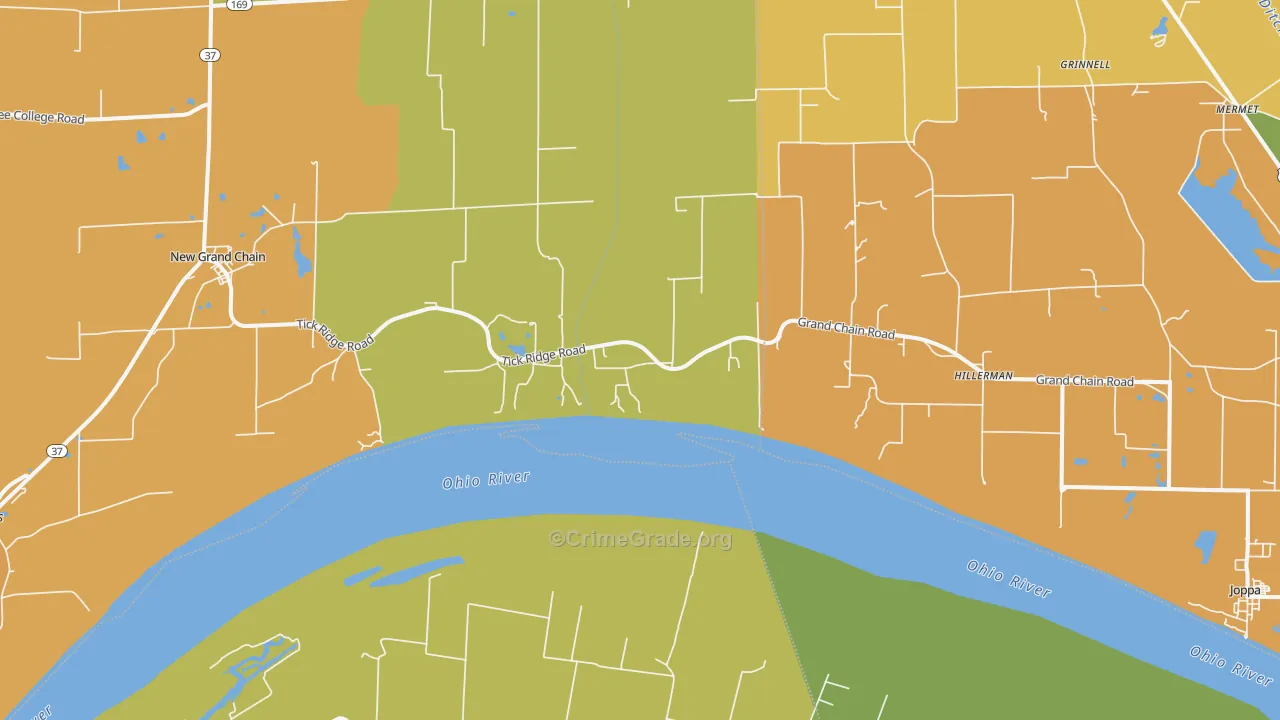 Grand Chain, IL Map of Murder Rates
